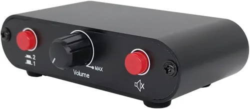Miniatura 6 de Interruptor de audio estéreo RCA de 2 vías, interruptor de fuente de señal de entrada, selector, caja divisora (2 en 1 salida/1 en 2 salida) RC21