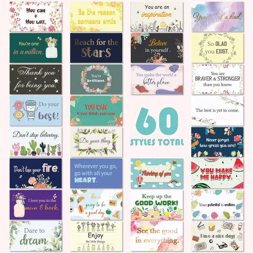 Miniatura 6 de Jinei 300 tarjetas inspiradoras de afirmación a granel, tarjetas de regalo motivacionales positivas diarias pequeñas, pequeñas citas de aliento