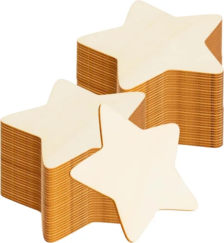 Miniatura 8 de 50 piezas de madera en blanco sin terminar, rebanadas hexagonales de madera natural de 4 pulgadas, recortes para manualidades DIY, pintura