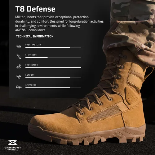 Miniatura 2 de GARMONT TACTICAL T8 Defense Military Combat Boots for Men and Women, Army, Air Force, AR670-1 Compliant Footwear, Suede Leather