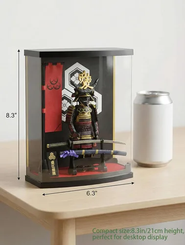 Miniatura 2 de MEISTER JAPAN Samurai Figura Naoe Kanetsugu Estatua de 8.3 pulgadas con vitrina 1:10 scale armor with iconic "Ai" love-crest helmet, miniature
