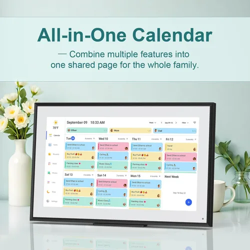 Miniatura 2 de Canupdog Calendario digital de 15.6 pulgadas 2026-2027 – Pantalla táctil HD inteligente de fotos para horarios familiares, calendario electrónico