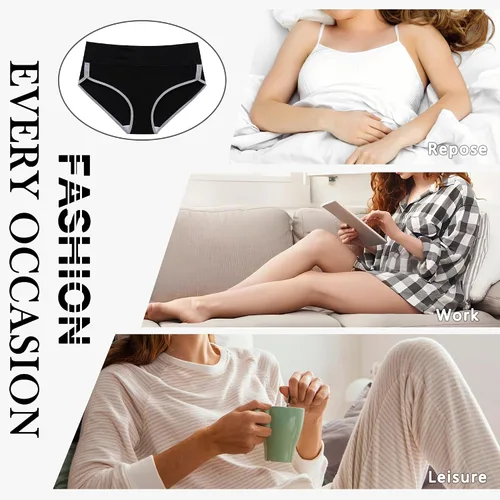 Miniatura 5 de CAILECOTTON Ropa interior de algodón para mujer, bragas de talla grande para mujer, paquete de 25