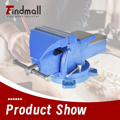 Miniatura 3 de findmall Tornillo de banco de alta resistencia con base giratoria 360, abrazadera de mesa con cerradura, parte superior de yunque de tamaño grande