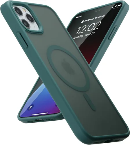 Miniatura 16 de Yriklso Funda para iPhone 11 Pro Max, protección contra caídas de grado militar, carcasa trasera dura translúcida - rosa esmerilado