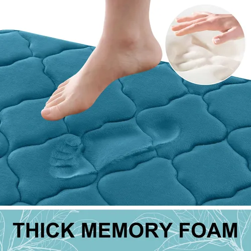 Miniatura 3 de OLANLY Alfombra de baño de espuma viscoelástica de 47 x 24 pulgadas, ultra suave y absorbente, antideslizante, cómoda, lavable a máquina, para suelo