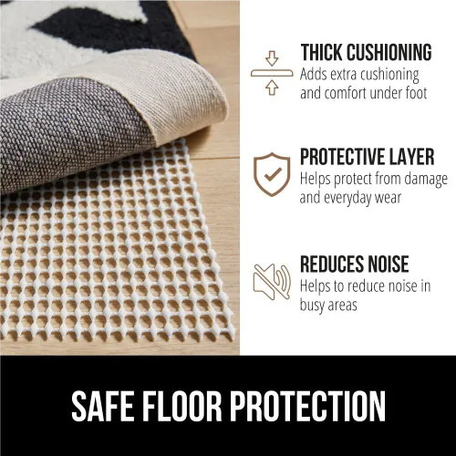Miniatura 5 de Gorilla Grip - Almohadilla de agarre extrafuerte para usar debajo de la alfombra y mantenerla segura en su lugar, gruesa, antideslizante, para Crema