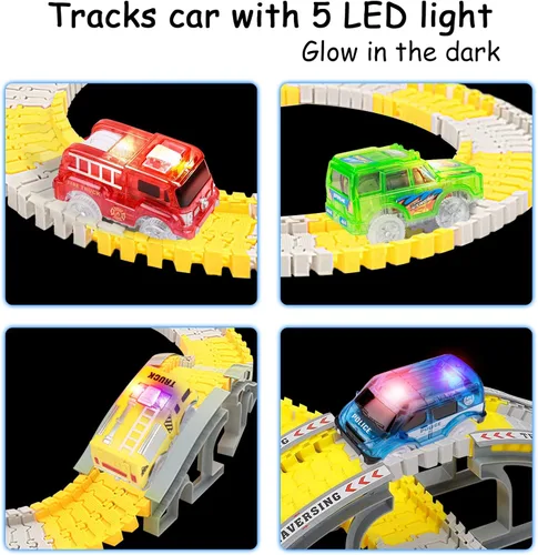 Miniatura 2 de FancyWhoop Solo repuesto para autos de pistas – Coches mágicos iluminados para pistas compatibles con autos de juguete que brillan en la oscuridad