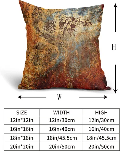 Miniatura 4 de Fundas de almohada de metal marrón óxido de 16 x 16 pulgadas, color dorado oxidado, canela, cobre, bronce, fundas metálicas, juego de 2 almohadas