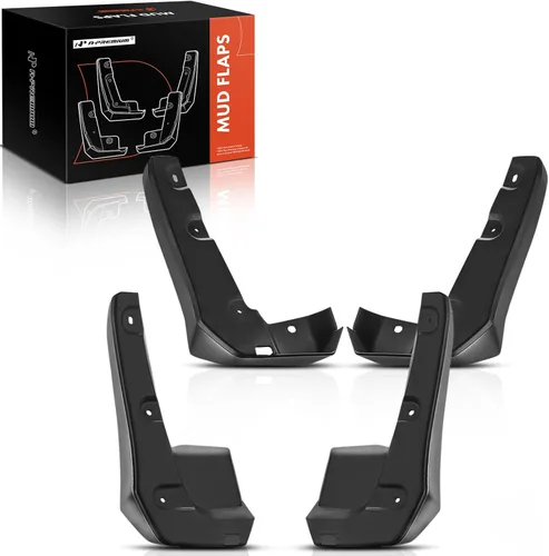 A-Premium Juego de 4 unidades de guardabarros con accesorios de hardware compatibles con Honda Civic 2016-2021, solo sedán, negro, delantero y