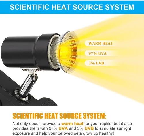 Miniatura 3 de DaToo Lámpara de calor para reptiles, luz de calefacción de tortuga, 4 unidades, 50 W, UVA UVB, bombilla de calor, luz solar simulada, lámpara