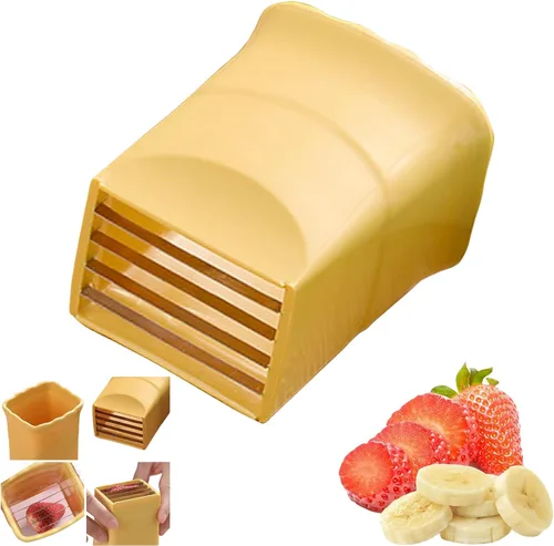 Cortador de tazas, cortador de fresa, cortador de fresa de plátano de acero inoxidable, cortador de huevos, fabricación rápida de frutas suaves, 1