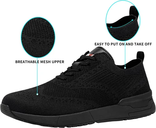 Miniatura 2 de LARNMERN Non Slip Work Shoes for Men Walking Running Sneakers Slip Resistant Casual Fashion Sports Tennis Shoe Kitchen Chef Food Service Slip on