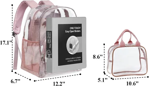 Miniatura 6 de PACKISM Mochila transparente resistente, para estudiantes, escuela, Mochilas Daypack