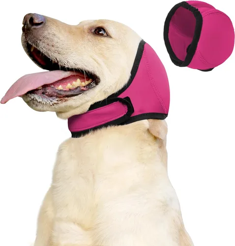 Miniatura 8 de Envolturas para las orejas sin sacudidas para perros, suave con capucha calmante para perros, orejeras para ansiedad, aseo, baño, natación, Negro