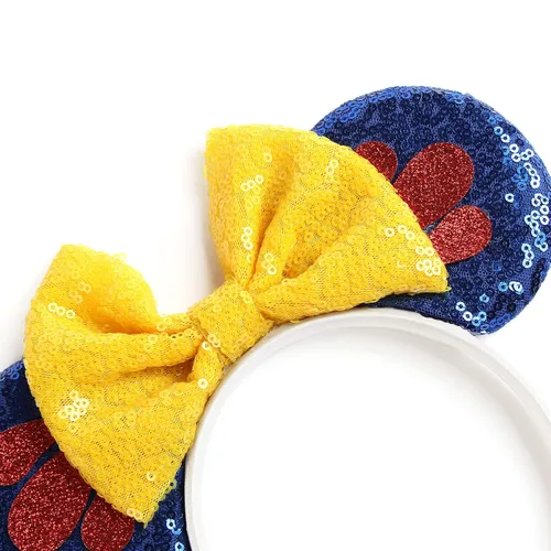 Miniatura 14 de Diadema negra con orejas de ratón de lentejuelas con lazo de ala de poliuretano, lazo de pelo de murciélago de Halloween, decoración de fiesta