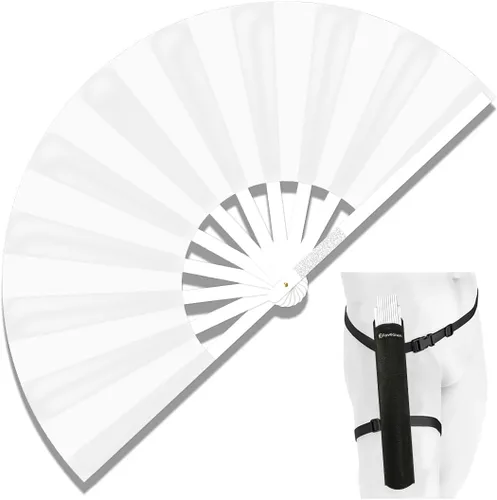 Miniatura 25 de Ventilador de Rave Plegable Grande de 13", Ventiladores de Mano Clack Plegables con Funda para Baile en Línea, Ventilador Boots On The Ground