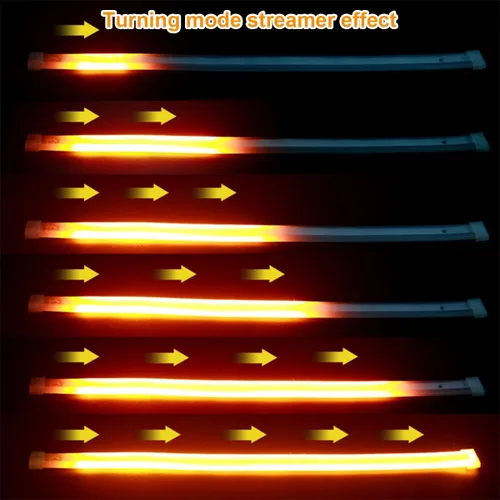 Miniatura 9 de Tira de luz LED para faros delanteros, tubo de 24 pulgadas, flexible, DRL, luz diurna, impermeable, interruptor secuencial que fluye, lámpara