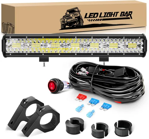 Miniatura 11 de GOOACC Barra de luz LED de 20 pulgadas, 420 W, ámbar, súper brillante, combo de triple fila de luz difusa y concentrada, 42000 lm, luz de trabajo