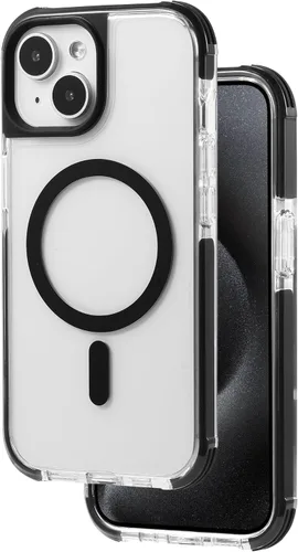 Miniatura 14 de Tigowos - Funda magnética para iPhone 15, resistente a las caídas, sensación de piel mate, a prueba de golpes, delgada, negro mate