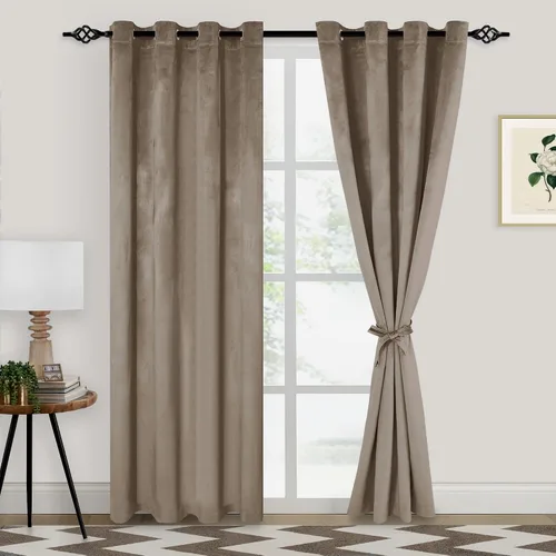 Miniatura 69 de XWZO Cortinas de terciopelo azul de 63 pulgadas de largo, elegantes cortinas de lujo suaves para sala de estar, aislamiento térmico, oscurecimiento
