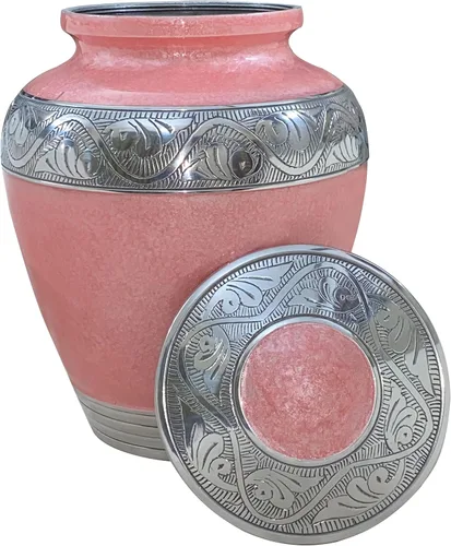 Miniatura 9 de BOLD&DIVINE Urna texturizada de esmalte perlado Urna conmemorativa texturizada de gránulo divino para cenizas humanas, funeral, entierro