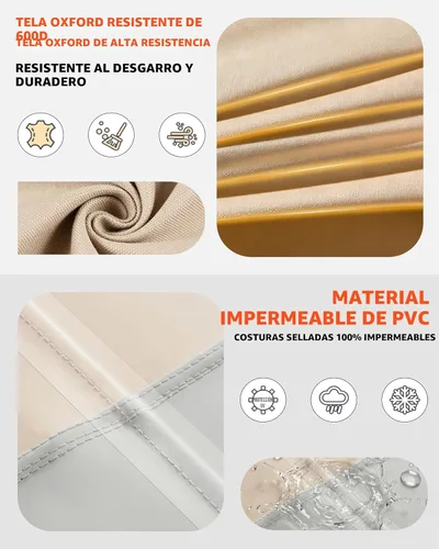 Miniatura 3 de Vailge Veranda Funda para mesa de patio rectangular/ovalada, resistente, impermeable y al aire libre, para muebles de jardín