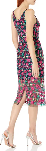 Miniatura 2 de Dress the Population Aurora - Vestido midi ajustado sin mangas con cuello profundo profundo para mujer