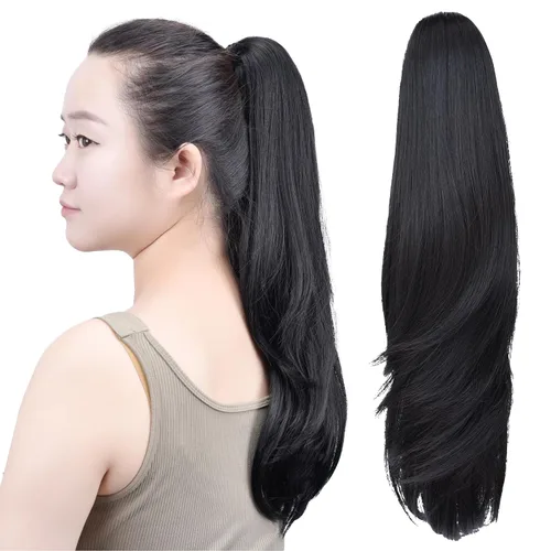 Miniatura 66 de SYXLCYGG Auburn Clip Cola de caballo Clip Cola de caballo Extensión de cola de caballo ondulado 10 pulgadas 3.5 oz pelo sintético falso pieza