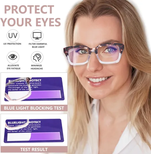 Miniatura 2 de Gafas de lectura progresivas multienfoque para mujer, estilo Oprah, luz azul, lentes para lectura de computadora 4 mezcla