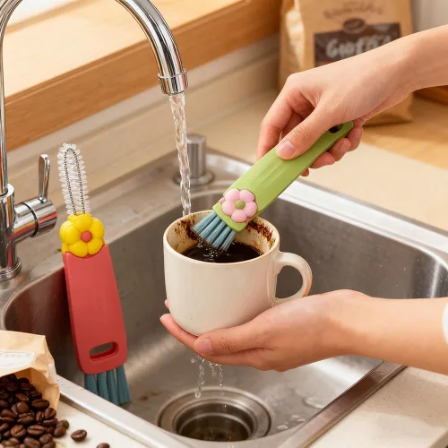 Miniatura 4 de Cepillo de limpieza de tapa de taza 3 en 1, 3 cepillos multifuncionales de limpieza de tapa de taza con raspador, hendidura, cepillo en ángulo