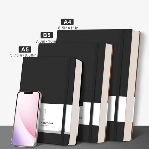Miniatura 3 de AHGXG Diario de puntos y viñetas – Cuaderno grande A4 punteado, 8.5 x 11 pulgadas, 320 páginas de cuadrícula de puntos, papel grueso de 100gsm, tapa