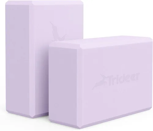 Miniatura 12 de Trideer - Bloques de yoga (paquete de 2), bloques de espuma suave antideslizantes con bordes biselados para alineación y estiramiento en yoga