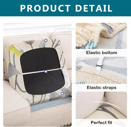 Miniatura 5 de hyha Fundas de Cojines para Sofá Exterior con Estampado, Fundas de Sofá con Diseño Floral Lavables para Muebles de Patio al Aire Libre, Funda