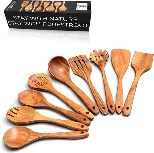 Miniatura 9 de Pinzas de cocina de madera de nogal – Pinzas de madera antiadherentes seguras para ensalada y parrilla de 12 pulgadas para cocinar, servir, asar