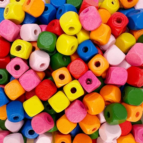 Miniatura 6 de 600 cuentas de madera de arce redondas multicolor a granel de 0.394 x 0.354 in cuentas de madera con agujero de 0.118 in