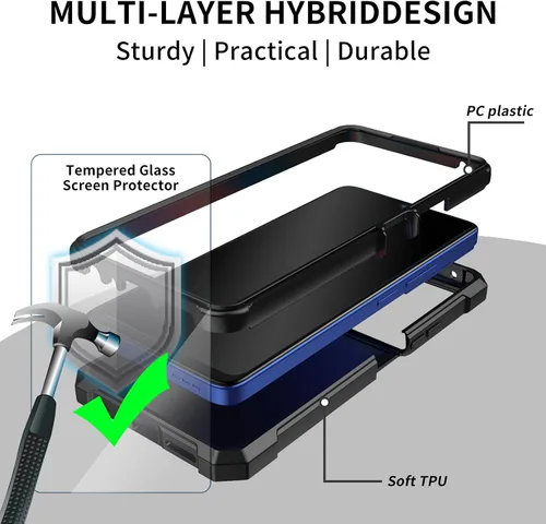 Miniatura 2 de Funda para teléfono TCL 50 XE 5G y TCL 50 XE Nxtpaper 5G con protector de pantalla, protección de cuerpo completo, parachoques de silicona
