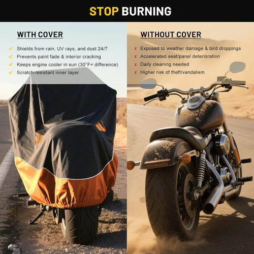 Miniatura 6 de XYZCTEM Funda para Motocicleta - Protección impermeable para todas las estaciones al aire libre - Ajuste de precisión hasta 87 pulgadas