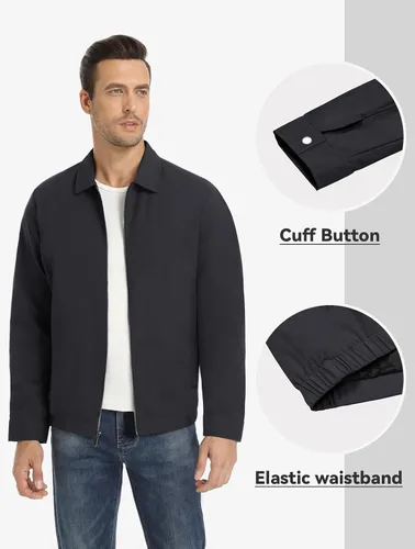 Miniatura 4 de MAGNIVIT Chaquetas ligeras para hombre, cortavientos ligeros, con cremallera completa, elegante, abrigo de golf, negocios, trabajo, vestido casual