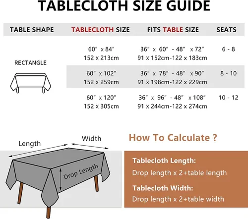 Miniatura 6 de Mantel rectangular – 60 x 84 pulgadas, color champán, mantel rectangular de poliéster lavable para mesa de 4 pies, resistente a las manchas y a