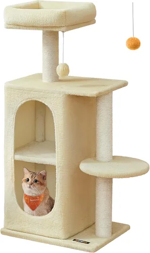 Miniatura 8 de Feandrea - Árbol para gatos, torre pequeña para gatos de interior, cuevas de felpa con percha, postes para arañar, para espacios pequeños, gatitos