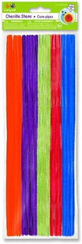Miniatura 32 de Krafty Kids GC025E, tallos de felpilla de oropel, limpiadores de tuberías con purpurina, 0.236 in por 12 pulgadas, blanco, 1/4 x 12 pulgadas x 35