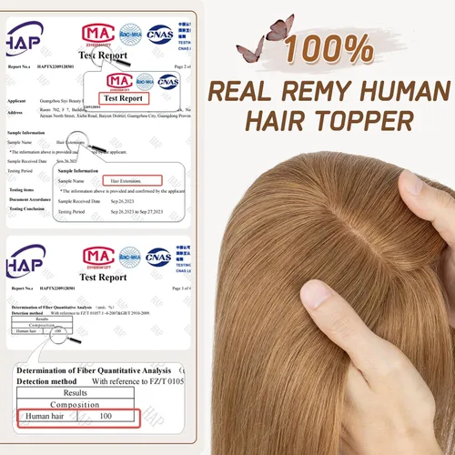 Miniatura 167 de Rich Choices Pelucas con topper de cabello para mujeres, cabello humano real 100% Remy, sin flequillo, para mujeres con adelgazamiento en la parte