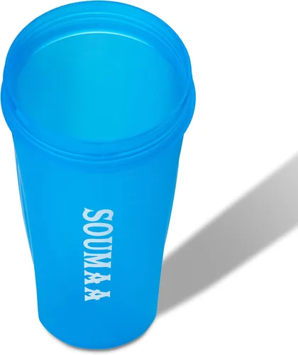 Miniatura 6 de Botella mezcladora de proteínas de 20 onzas, sin BPA, duradera, a prueba de fugas con tapa de bloqueo y bola mezcladora de acero inoxidable
