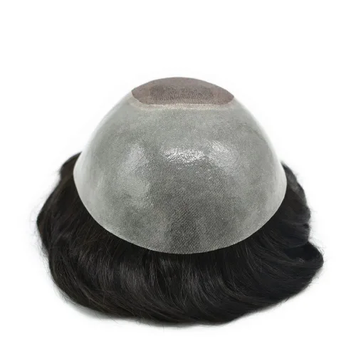 Miniatura 7 de Real Hair Toupee For Men Hair Piece Replacement System Fine Mono Mens Toupee Hair Pieces For Men Protesis Capilar Para Hombre
