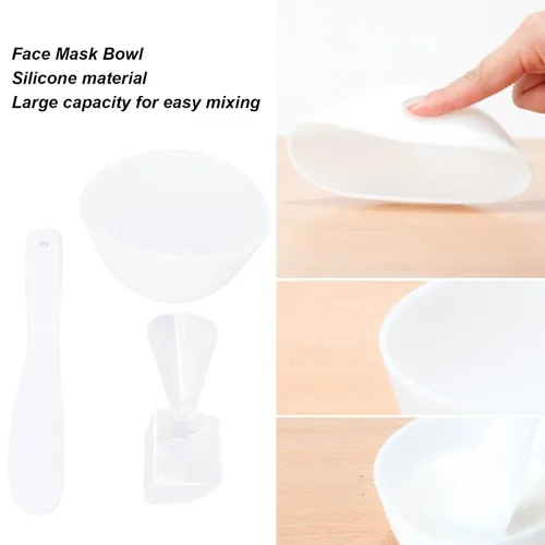 Miniatura 4 de Juego de cuencos para mezclar mascarillas faciales, 3 piezas, kit de herramientas de mezcla de mascarillas con cuchara medidora, máscara facial
