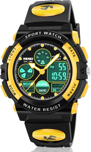 ATIMO Reloj impermeable multifunción LED para niños - Regalos para niños Amarillo