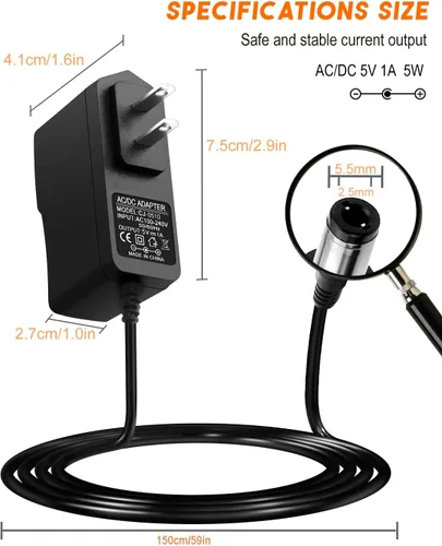 Miniatura 2 de Adaptador de fuente de alimentación de 5V 1A CA 100-240V a CC 5 voltios 1 Amp 0.8A 0.5A Transformador de CA/CC Cable de alimentación universal