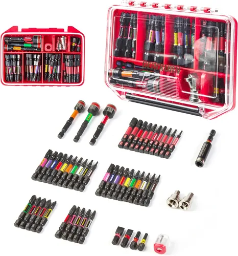 Miniatura 12 de Geinxurn Juego de Puntas de Destornillador de Impacto, 71 Piezas, Estuche de Almacenamiento Magnético de Acero S2, Puntas de Inserción Múltiple