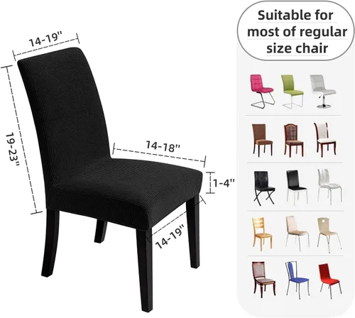 Miniatura 4 de Fundas para silla de comedor – Fundas elásticas para silla, protector decorativo impermeable, desmontables, lavables y elásticas, de licra
